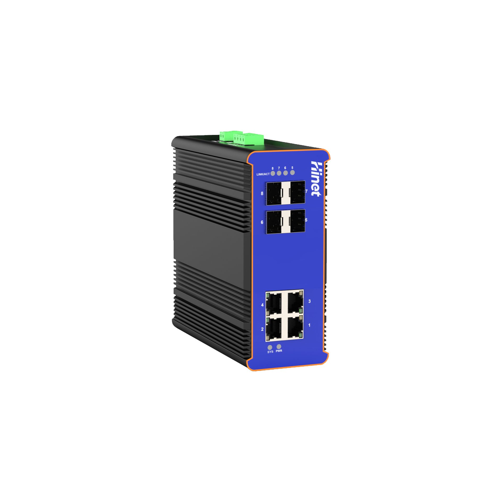 IDS1704F4 4个千兆RJ45口+ 8个千兆 SFP插槽口 国产化二层管理型导轨式工业交换机