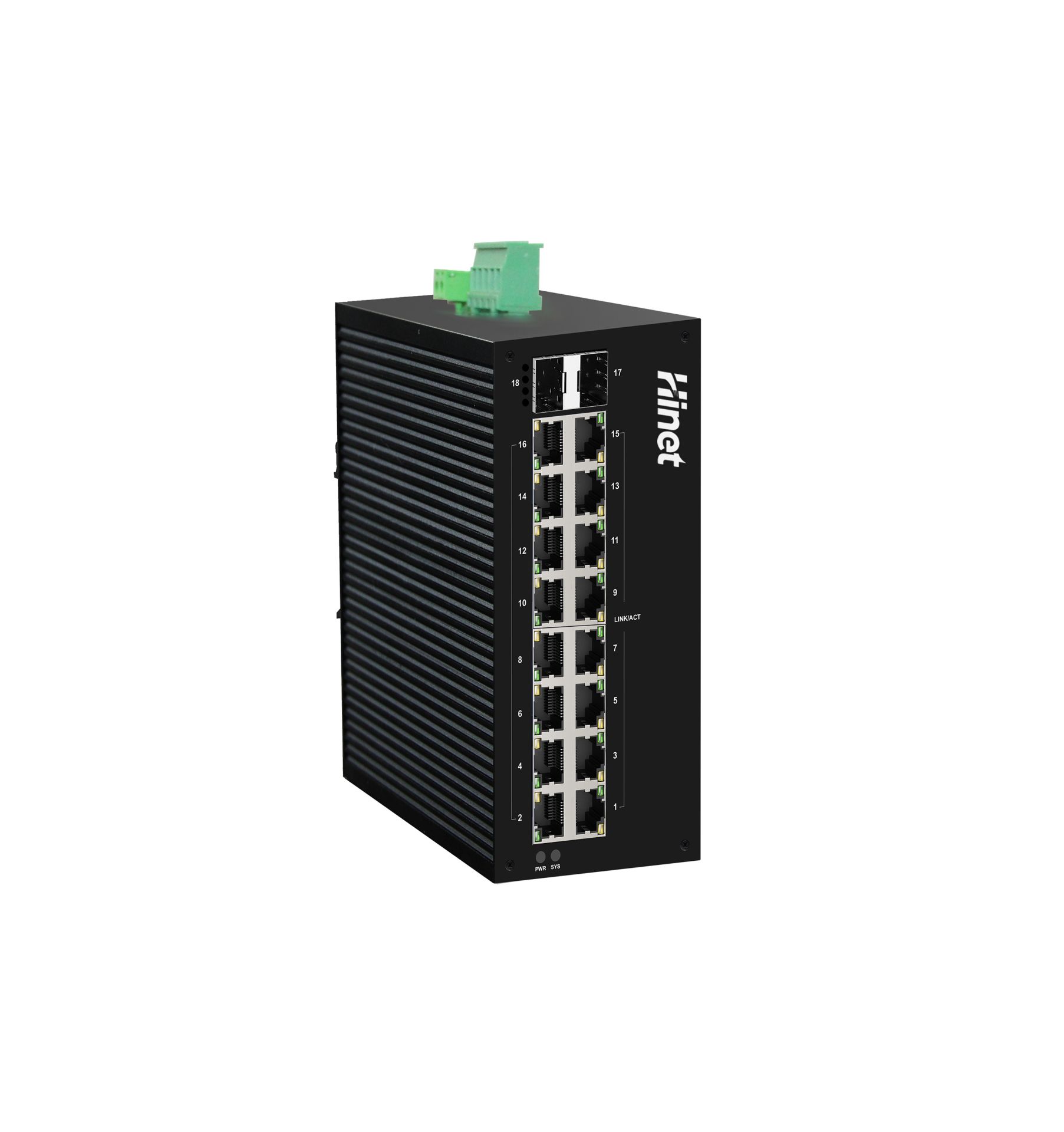 IDS1616F2 16个千兆RJ45电口+2个千兆SFP光口导轨式工业级交换机