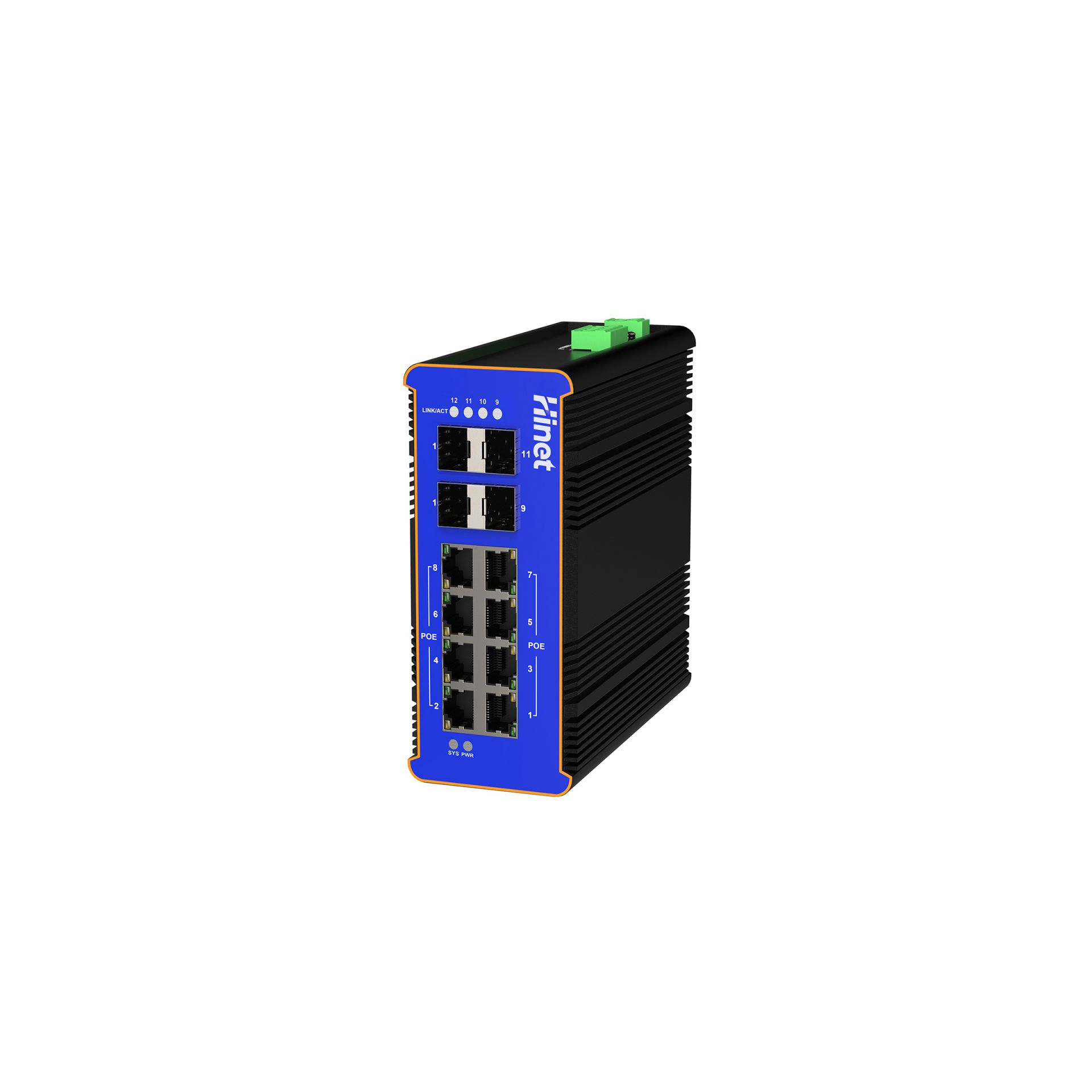 IDS1708F4 8个千兆RJ45口+ 4个千兆 SFP插槽口 国产化二层管理型导轨式工业交换机