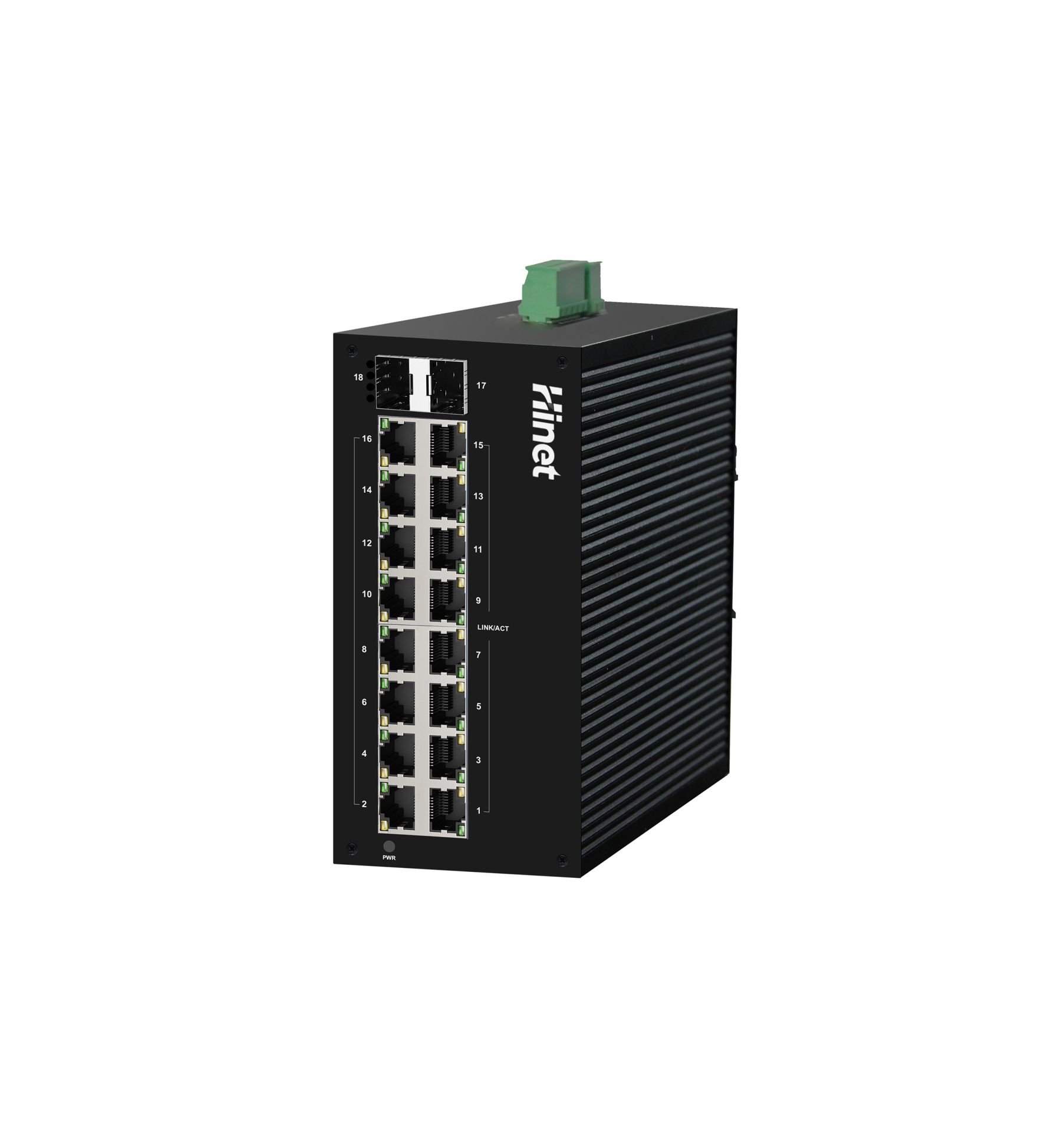 IDS1816F2-16P 16个千兆RJ45口+ 2个千兆 SFP插槽口二层管理导轨式PoE工业交换机